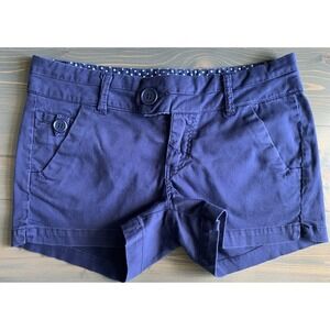 FreeStyle Y2K Cargo Chino Shorts Womens 5 Navy Low Rise Grunge Preppy Utility